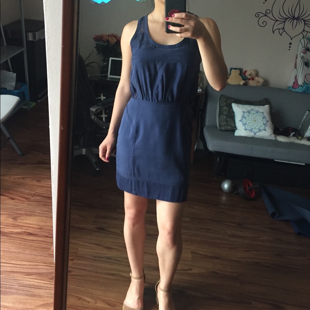 Bebe blue silk minidress